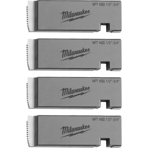 NPT Universal Pipe Threading Dies, For Pipe Size 1/2"-3/4", High Speed for Stainless Steel - Milwaukee 48-36-1205