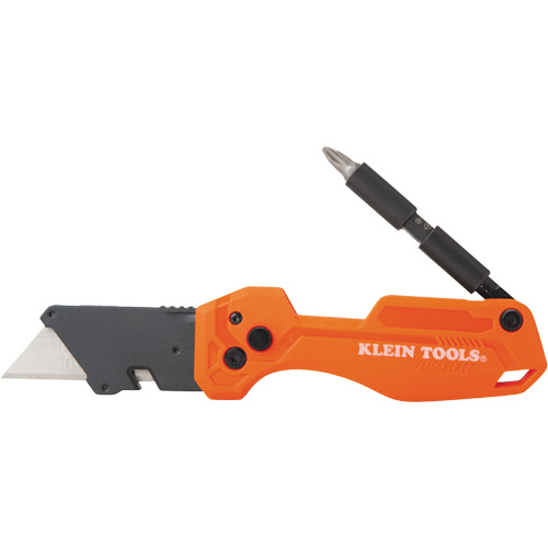 Folding Utility Knife With Driver, 1" Blade, Steel Blade, Plastic Handle - Klein Tools 44304