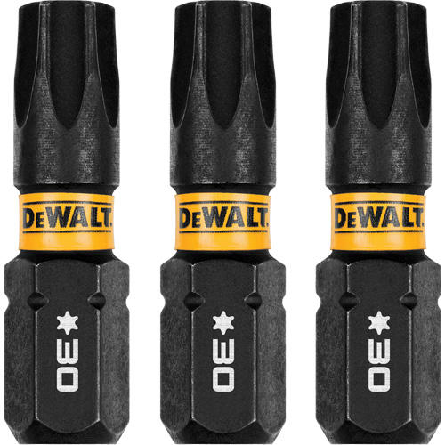 3-Piece FLEXTORQ&reg; Impact Screwdriving Bits, Torx, T-30, 1/4" Drive - DEWALT DWAF1TX30IR3