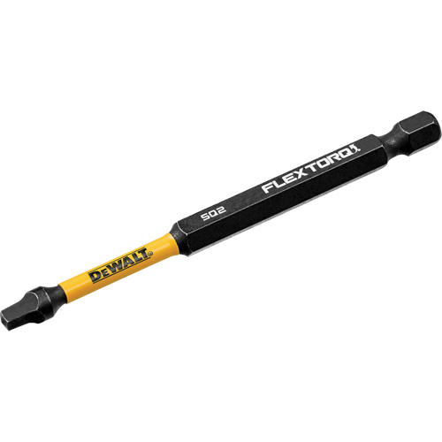 FLEXTORQ&reg; Impact Ready Screwdriver Bit, Square, #2 Tip, 1/4" Drive Size, 3-1/2" Length - DEWALT DWAF3SQ2IR