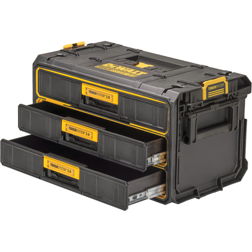 ToughSystem&reg; 2.0 Three-Drawer Unit, 21-4/5" x 12-3/10" x 12-3/5", Black/Yellow - DEWALT DWST08330