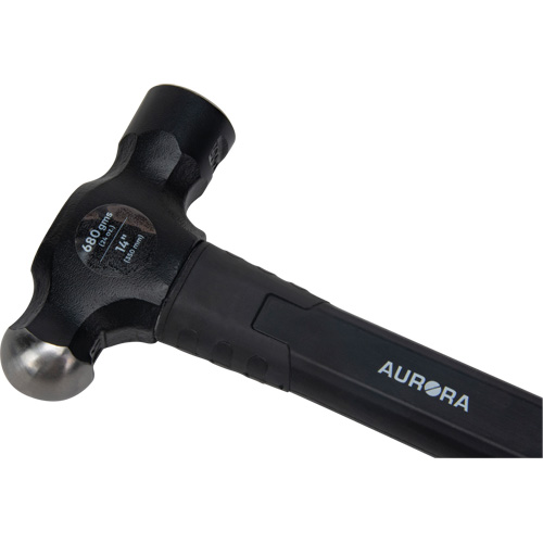 Ball Pein Hammer, 24 oz. Head Weight, Plain Face, Fibreglass Handle - Aurora Tools 