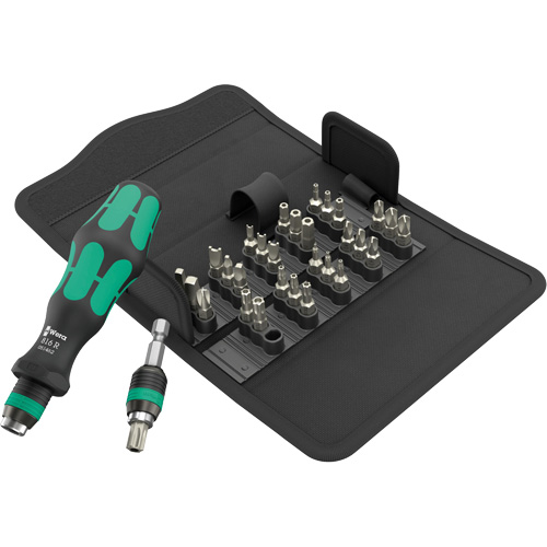 32-piece Kraftform Kompakt 71 Security Screwdriver, 4-17/25" L, Cushion Grip Handle - Wera Tools 05057114001
