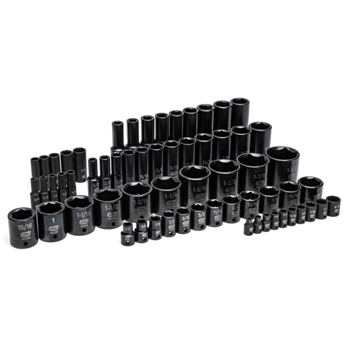 6-Point SAE Impact Socket Set in Foam Storage Tray, 63 Pcs, Impact, Deep - Gearwrench 099575101106
