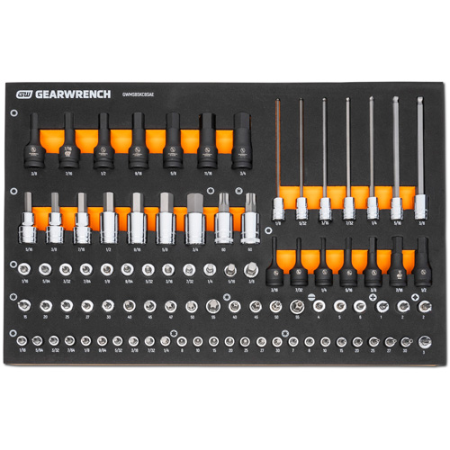 SAE Bit Socket Set in Foam Storage Tray, 88 Pcs - Gearwrench 099575101052