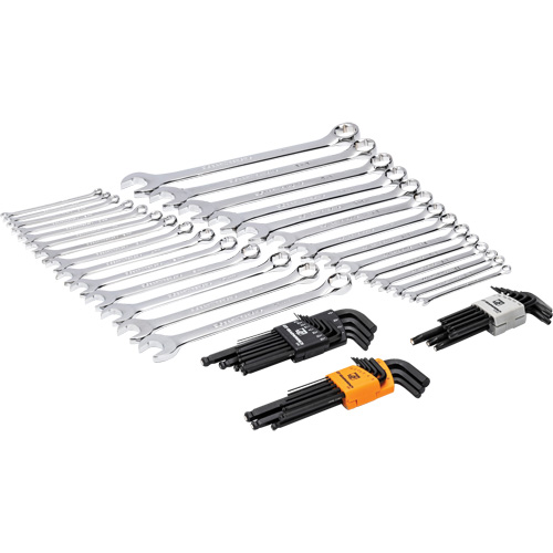 Jeu de cl&eacute;s mixtes et hex &agrave; 6 pans dans un plateau de rangement en mousse - Gearwrench 099575101083