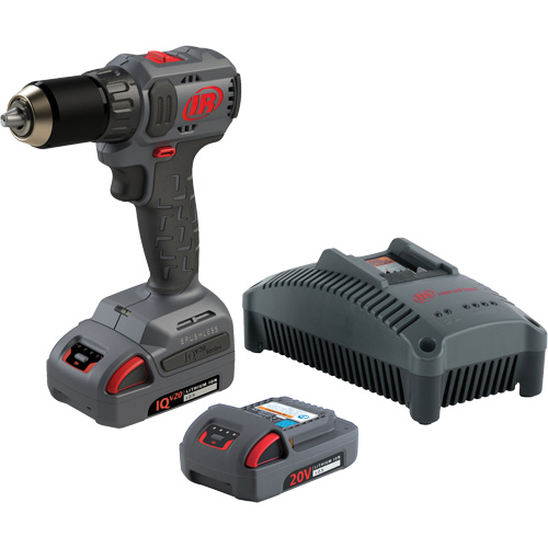 Cordless Compact Drill Driver Kit, Lithium-Ion, 20 V, 1/2" Chuck, 37 ft-lbs Torque - Ingersoll Rand D3141-K22