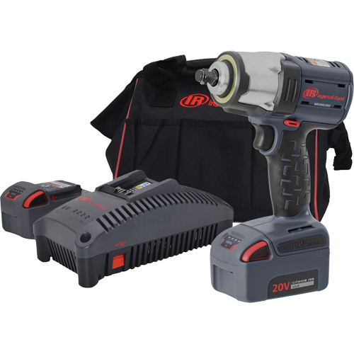 Compact High Torque Cordless Impact Wrench Kit, 20 V, 1/2" Socket - Ingersoll Rand W5153P-K22