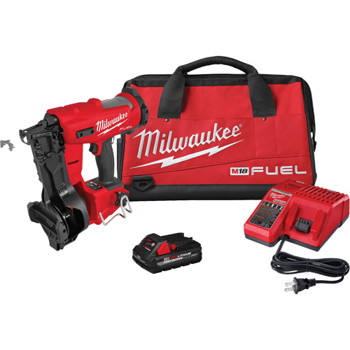 M18 FUEL Coil Roofing Nailer Kit, 18 V, Lithium-Ion - Milwaukee 2909-21