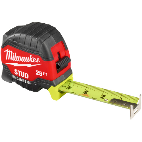 Stud Tape Measure with Engineer's Scale, 1-5/16" x 25' - Milwaukee 48-22-1425E