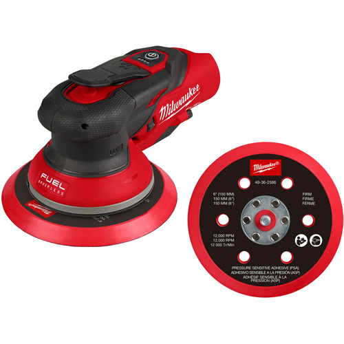 M12 FUEL 6" Random Orbital Sander, 6" Sand Paper, 12 V - Milwaukee 2585-20