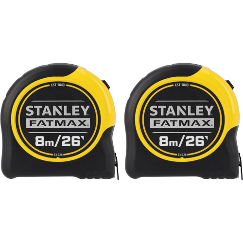 FATMAX&reg; Classic Tape Measures, 1-1/4" x 26'/8 m, Imperial & Metric Graduations - Stanley Tools FMHT74226