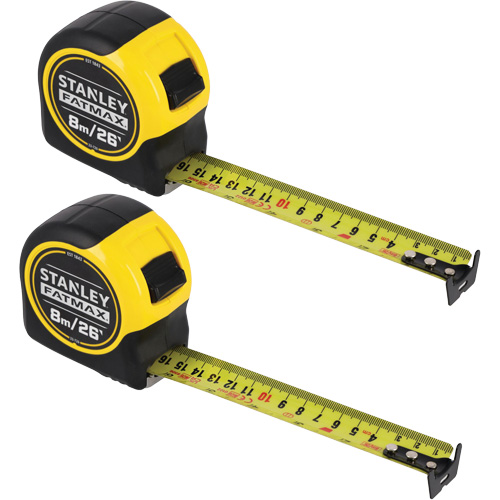 FATMAX&reg; Classic Tape Measures, 1-1/4" x 26'/8 m, Imperial & Metric Graduations - Stanley Tools FMHT74226