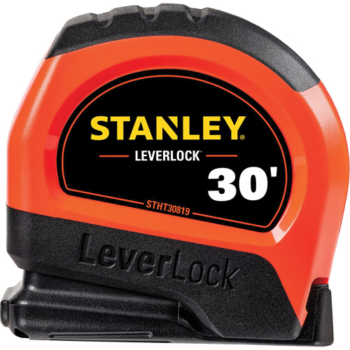 Ruban &agrave; mesurer haute visibilit&eacute; LEVERLOCK, 30', Marques de goujon Imp&eacute;rial - Stanley Tools STHT30819S