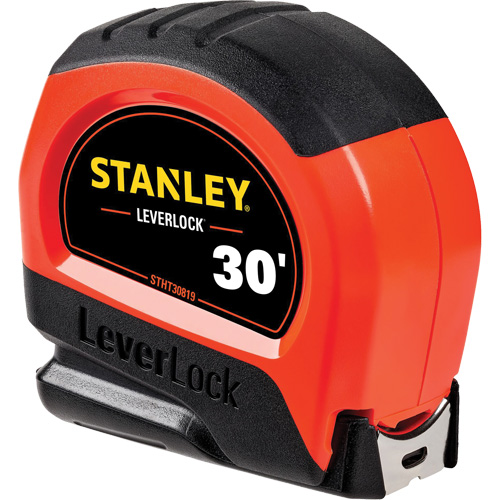 Ruban &agrave; mesurer haute visibilit&eacute; LEVERLOCK, 30', Marques de goujon Imp&eacute;rial - Stanley Tools STHT30819S