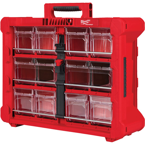 PACKOUT Tilt Bin Organizer, 15-1/5" x 19-7/10" x 6-7/10", Black/Red - Milwaukee 48-22-8433