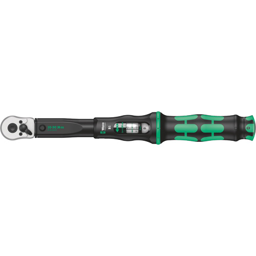 Cl&eacute; dynamom&eacute;trique Click-Torque B avec cliquet r&eacute;versible, &agrave; cliquer, Entraînement 3/8" carr&eacute;, 10 - 50 Nm - Wera Tools 05075610001
