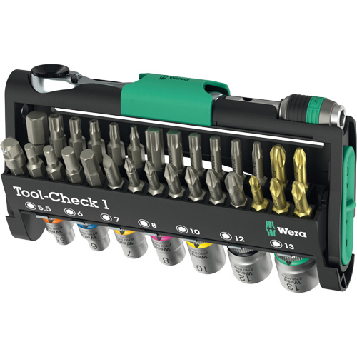 Tool-Check 1 Tool Kit, 38 Pcs, 1/4" Drive Size - Wera Tools 05049050001