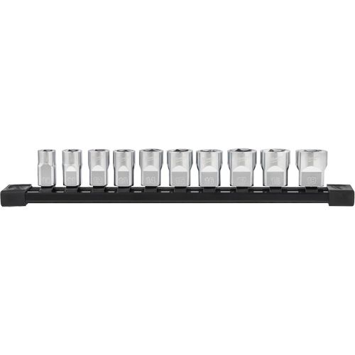 Douilles m&eacute;triques avec c&ocirc;t&eacute;s Four Flat, 10 Mcx, Prise de 3/8" - Milwaukee 48-22-9503