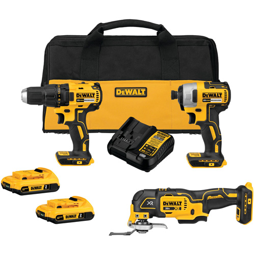 Ensemble de trois outils combin&eacute;s sans fil et sans balai, Lithium-ion, 20 V - DEWALT DCK379D2