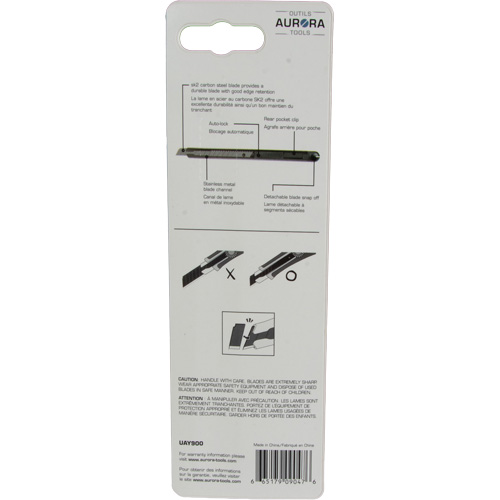 READYEDGE 9mm Standard-Duty Knife, Carbon Steel, Plastic Handle - Aurora Tools 