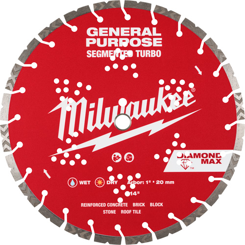 DIAMOND MAX Segmented Turbo General Purpose Diamond Blade - Milwaukee 49-93-9014