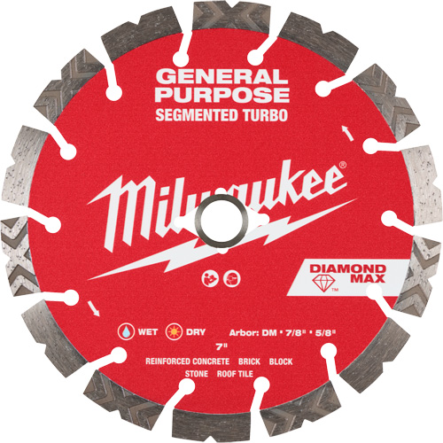 DIAMOND MAX Segmented Turbo General Purpose Diamond Blade - Milwaukee 49-93-9007