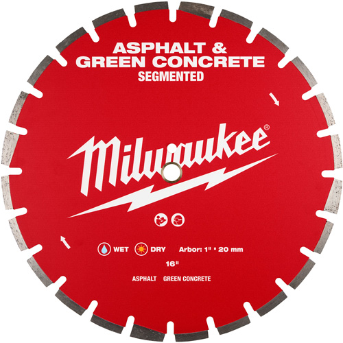 Asphalt & Green Concrete Segmented Diamond Blade - Milwaukee 49-93-7245