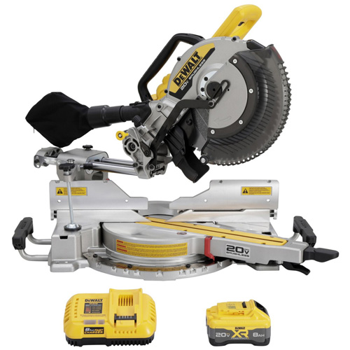 Trousse scie &agrave; onglets coulissante &agrave; double biseau 20V MAX* XR - DEWALT DCS785WW1
