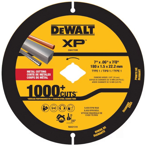 XP Metal Diamond Blade for Angle Grinders & Circular Saws - DEWALT DW4770M