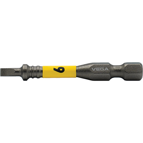 Impactech&reg; Power Bit, Slot, 6F-8R Tip, 1/4" Drive Size, 2" Length - Vega T150F06A