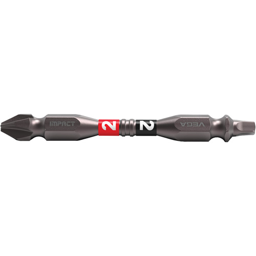 Impactech&reg; Double End Power Bits, Double Phillips, P2-R2 Tip, 1/4" Drive Size, 2-9/16" Length - Vega T165P2R2BT