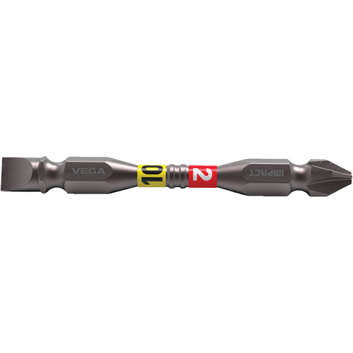 Impactech&reg; Double End Power Bits, Double Torx&reg;, P2-SL10 Tip, 1/4" Drive Size, 2-9/16" Length - Vega T165P2F10BT