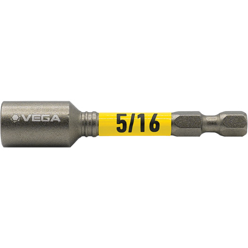 Impactech&reg; Nut Driver, 5/16" Tip, 1/4" Drive, 2-9/16" L, Magnetic - Vega T165MN516
