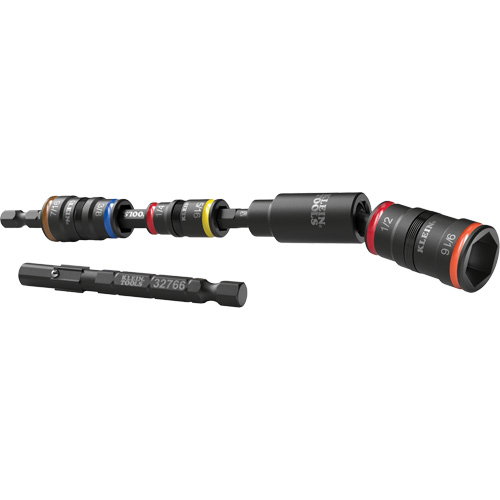 Impact Flip Socket Set With Swivel Adapter, Hex, 1/4" Drive, 6 Pcs - Klein Tools 32984