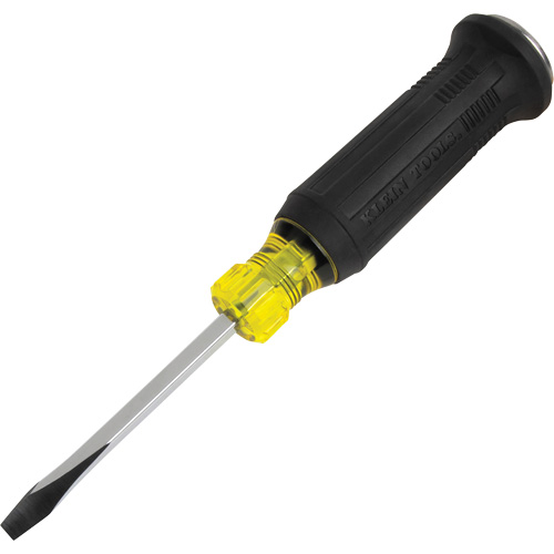Tournevis de d&eacute;molition avec embout plat &eacute;vas&eacute;, 1/4", 9-2/5" lo, Prise Coussin&eacute;e - Klein Tools 6004DD