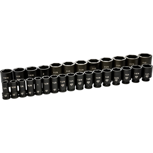 Jeu de douilles SAE &agrave; 6 pans, 29 Mcx, Chocs, Prise de 3/4", Profond - Gearwrench 84037