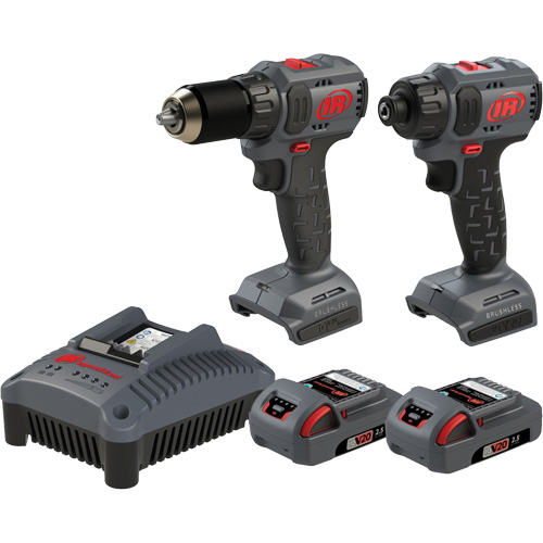 Compact Drill & Screwdriver Cordless Combo Tool Kit, 20 V - Ingersoll Rand IQV20-2D2