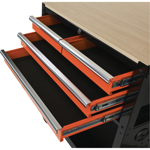 Chariot utilitaire, 4 tiroirs, Noir/Orange - Dynamic Tools D069104