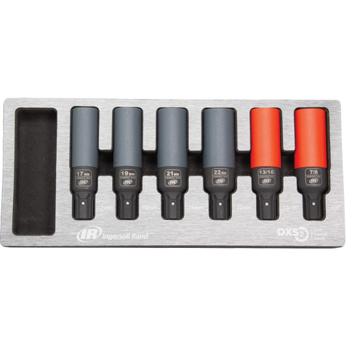 SAE/Metric Lug Nut Impact Socket Set, 6 Pcs, Impact - Ingersoll Rand DXS2KMH6LN