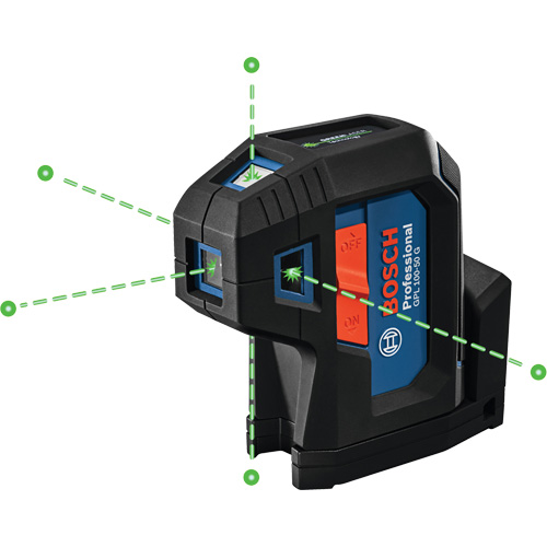 Laser dalignement autonivelant &agrave; faisceau vert &agrave; cinq points - Bosch GPL100-50G
