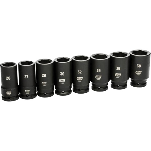 Jeu de douilles SAE &agrave; 6 pans, 8 Mcx, Chocs, Prise de 3/4", Profond - Gearwrench 84032