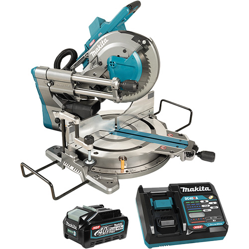 Scie &agrave; onglets &agrave; double biseau sans balais XGT avec AWS - Makita LS004GM102