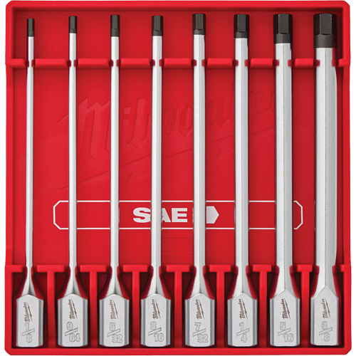 Long SAE Bit Socket Set, Hex, 3/8" Drive, 8 Pcs - Milwaukee 48-22-9546