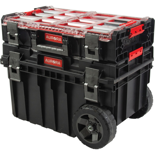 Ensemble roulant de coffres &agrave; outils Arx de 2 morceaux, 23-4/5" x 16" x 20-3/5", Noir - Outils Aurora 