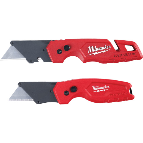 Jeu de couteaux utilitaires pliants FASTBACK 2 mcx, poign&eacute;e en Plastique - Milwaukee 48-22-1503