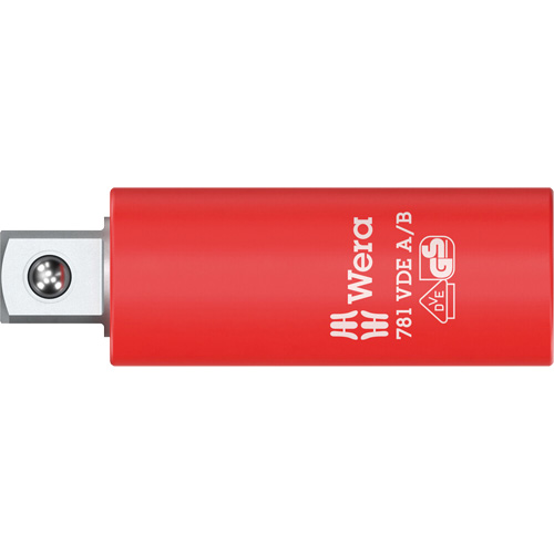 Adaptateur isol&eacute; VDE A/B, Prise 1/4", Douille 3/8", 2,78" lo, Sph&eacute;rique - Wera Tools 05024690001