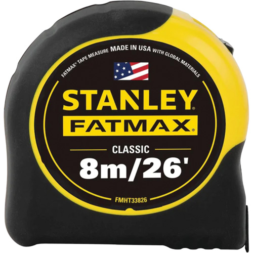 FATMAX&reg; Tape Measure, 1-1/4" x 26'/8 m, Imperial & Metric Graduations - Stanley Tools FMHT33826S