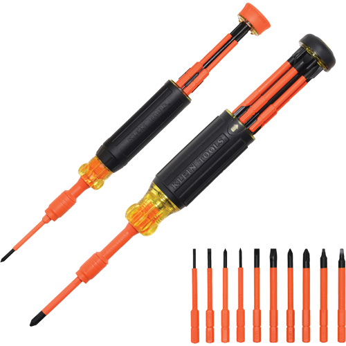 10-in-2 Insulated Auto-Lock Screwdriver Set - Klein Tools 32310INS
