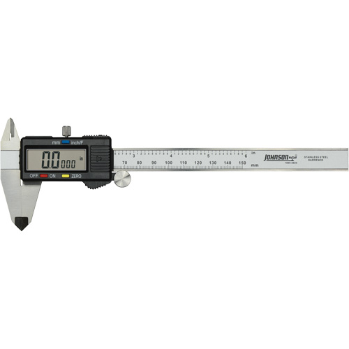 Pied &agrave; coulisse num&eacute;rique, R&eacute;solution de 0,0005" (0,01 mm), 0" - 6" (0 mm - 150 mm) gamme de mesure - Johnson 1889-0600